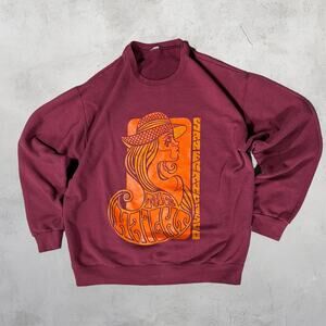 🎸 The Haight San Fran Psychedelic Rock Band Maroon Graphic Sweatshirt ⚡